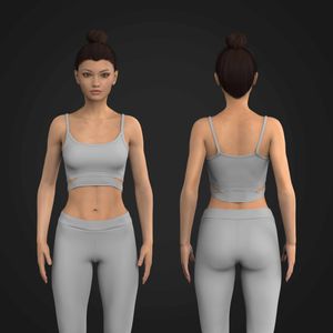 Ladies Layered Style Side Cut Out Camisole Bra Tech Pack