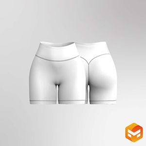 Ladies Layered Style Waistband 5.00 Inch Inseam Biker Shorts 3D Garment