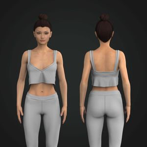 Ladies Layered V-Shaped Neckline Jersey Bra Tech Pack