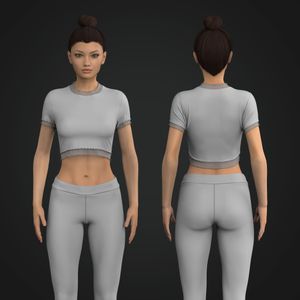 Ladies Lettuce Hem Cropped SS Tee Tech Pack