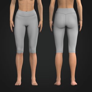 Ladies Light V-Shaped Waistband 16.00 Inch Inseam Capri Leggings Tech Pack
