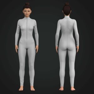 Ladies Long Sleeve Fitted Jumpsuit Tech Pack