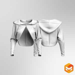 Ladies Long Sleeve Hooded Cardigan 3D Garment