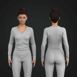 Ladies Long Sleeve V-Shaped Bottom Tee Tech Pack