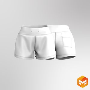 Ladies Low Rise 3.00 Inch Inseam Relaxed Shorts 3D Garment