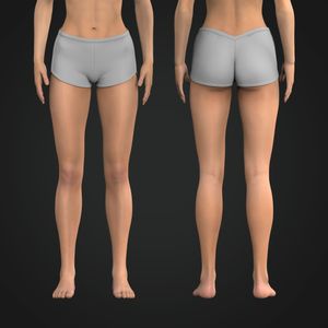 Ladies Low Rise Back Ruching Shorts Tech Pack