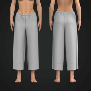 Ladies Low Rise Elasticated Waistband 25.00 Inch Inseam Wide Leg Pants Tech Pack