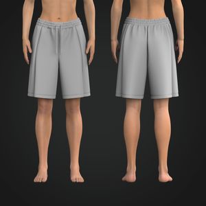 Ladies Low Rise Elasticated Waistband 8.00 Inch Inseam Relaxed Shorts Tech Pack