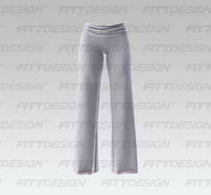 Ladies Low Rise Folded Waistband Flared Joggers Smart Mockup