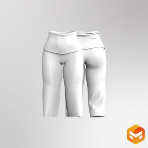 Ladies Low Rise Folded Waistband Relaxed Shorts 3D Garment