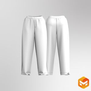 Ladies Low Rise Oversized Woven Joggers 3D Garment