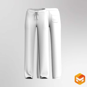 Ladies Low Rise Straight Cut Relaxed Pants 3D Garment