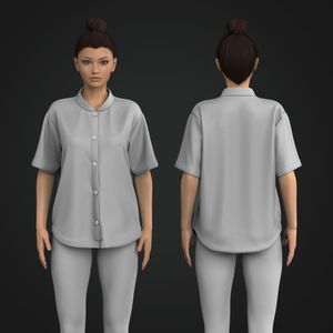 Ladies Mandarin Collar Oversized Baseball Jersey Tech Pack