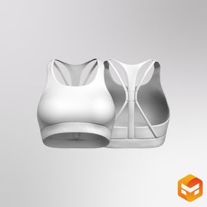 Ladies Medium Impact Strappy Back Cut Out Sports Bra 3D Garment