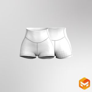 Ladies Merged Scallop Waistband 3.00 Inch Inseam Biker Shorts 3D Garment