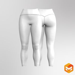 Ladies Merged Waistband 27.50 Inch Inseam Leggings 3D Garment