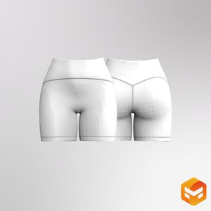 Ladies Merged Waistband 6.00 Inch Inseam Biker Shorts 3D Garment