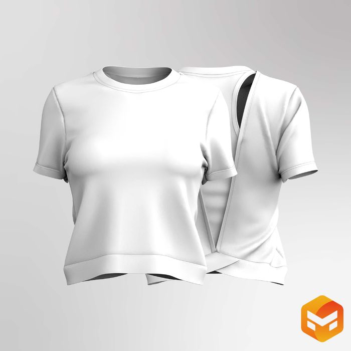 Ladies Mesh Back Cut Out Relaxed Tee 3D Garment