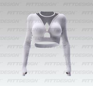 Ladies Mesh Cut Out Cropped Runner Sleeve Tee Smart Mockup