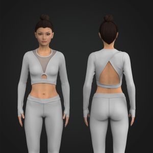 Ladies Mesh Cut Out Cropped Runner Sleeve Tee Tech Pack