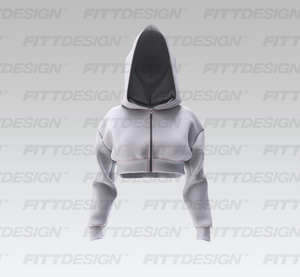 Ladies Micro Crop Zip Up Hoodie Smart Mockup