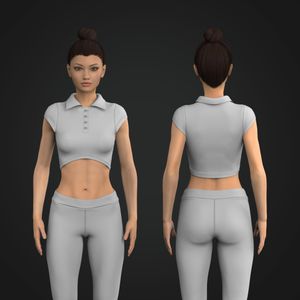 Ladies Micro Cropped Cap Sleeve Fitted Polo Tech Pack