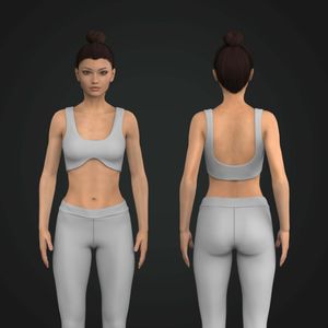Ladies Mid Chest Opening Neckline Curved Bottom Sports Bra Tech Pack