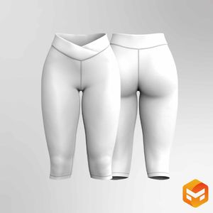 Ladies Mid Rise Criss Cross 17.00 Inch Inseam Leggings - 3D Garment