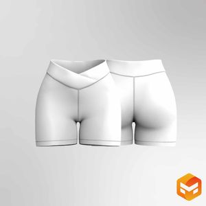 Ladies Mid Rise Criss Cross 4.50 Inch Inseam Shorts - 3D Garment