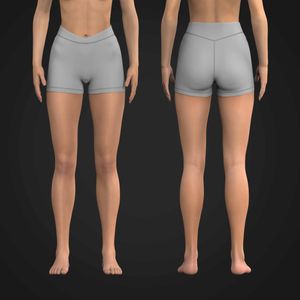 Ladies Mid Rise Cross Over V-Shaped Waistband Biker Shorts Tech Pack