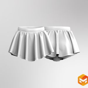 Ladies Mid Rise Layered Flared Skirt - 3D Garment