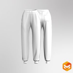 Ladies Mid Rise Ribbed Sweatpants 3D Garment