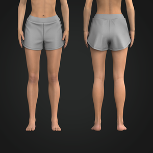 Ladies Mid Rise Split Hem Layered 3.00 Inch Inseam Shorts Tech Pack