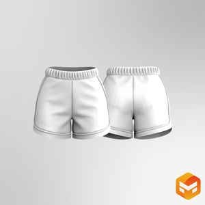 Ladies Mid Rise Split Hem Piping Shorts 3D Garment
