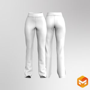 Ladies Mid Rise Tailored Split Hem Joggers 3D Garment