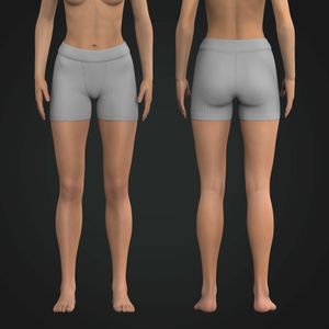 Ladies Mid Waist Ribbed Boxer Shorts Tech Pack