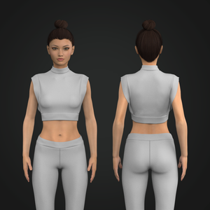 Ladies Mock Neckline Extended Shoulder Fitted Top Tech Pack
