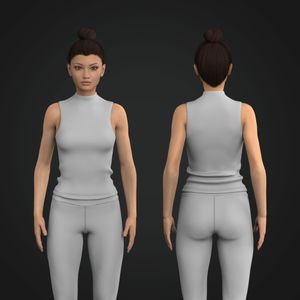 Ladies Mock Neckline Fitted Wide Back Tank Top Tech Pack