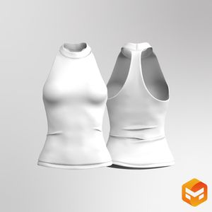 Ladies Mock Neckline Racer Back Tank Top 3D Garment