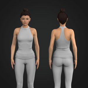 Ladies Mock Neckline Racer Back Tank Top Tech Pack