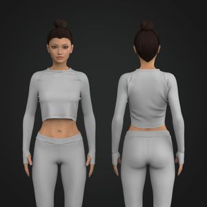 Ladies Modified Set In Runner Sleeve Crop Top Tech Pack