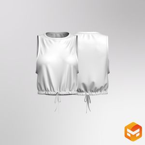 Ladies Net Mesh Relaxed Adjustable Tank Top 3D Garment