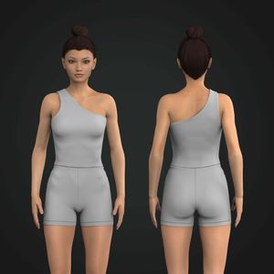 Ladies Off Shoulder 4.00 Inch Inseam Jumpsuit Tech Pack
