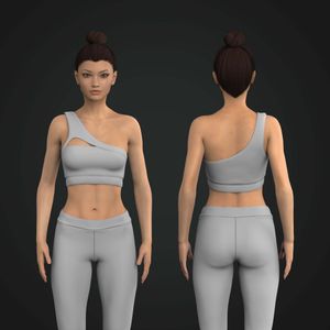 Ladies Off Shoulder Asymmetrical Front Cut Out Sports Bra Tech Pack