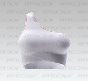 Ladies Off Shoulder Double V-Shaped Criss Criss Waistband Sports Bra Smart Mockup