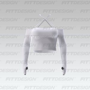 Ladies Off Shoulder Runner Sleeve Criss Cross Strappy Top Smart Mockup