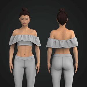 Ladies Off Shoulder Short Sleeve Crop Top Tech Pack