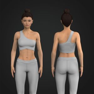 Ladies Off Shoulder V-Shaped Criss Criss Waistband Sports Bra Tech Pack