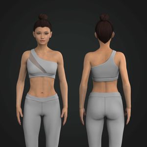 Ladies One Shoulder Asymmetric Front Opening Sports Bra