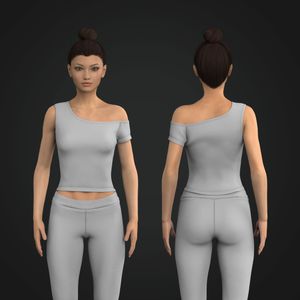 Ladies One Shoulder Cap Sleeve Fitted Tee Tech Pack